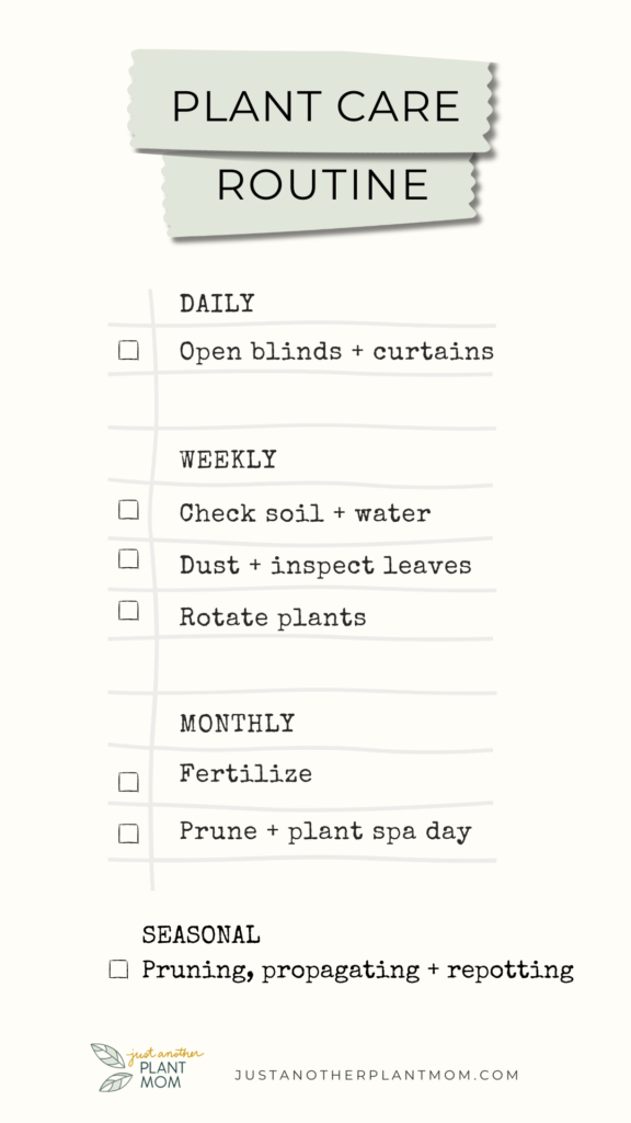 Plant Care Routine Checklist